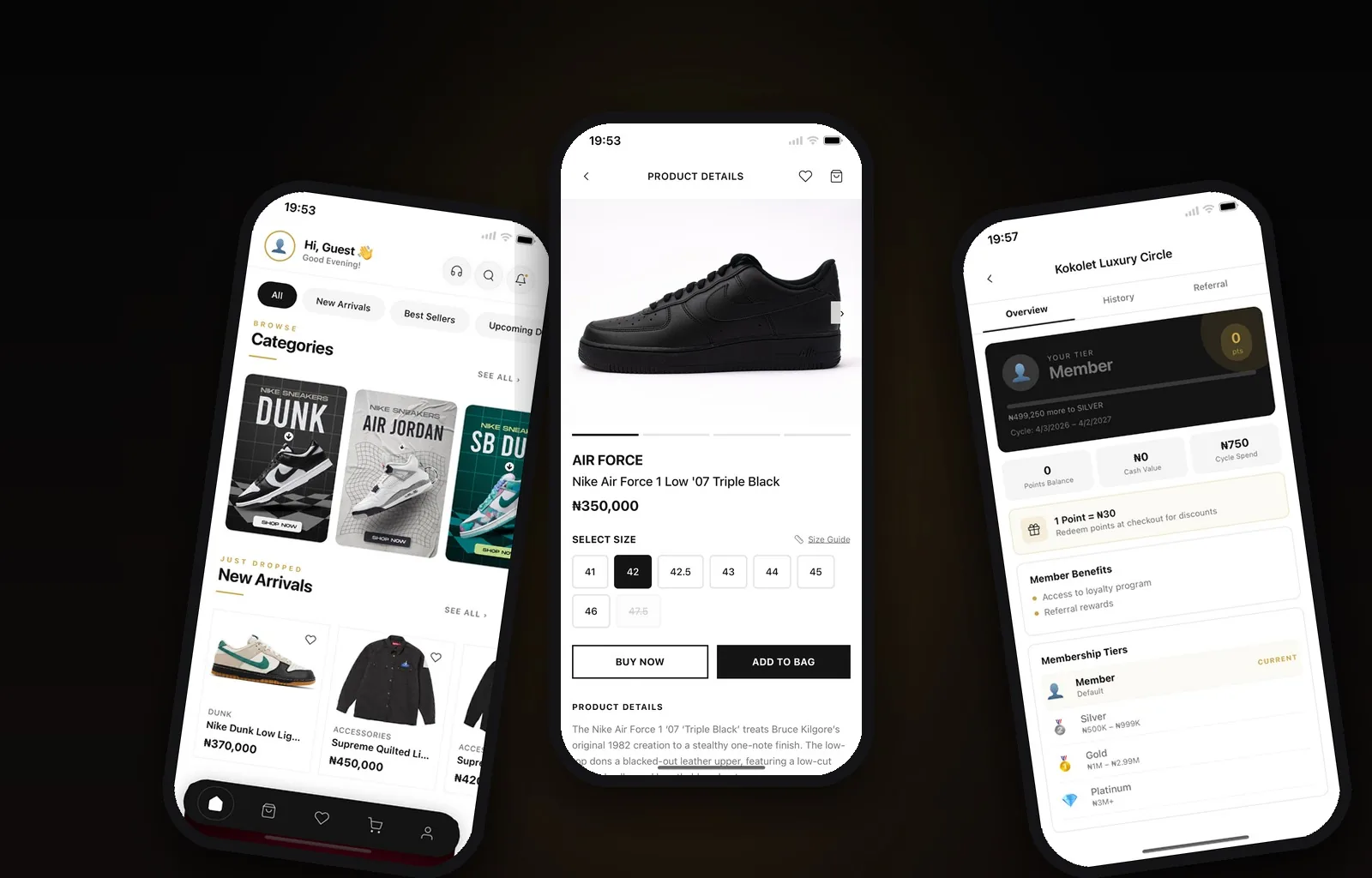 Kokolet Luxury — sneaker & fashion boutique app with a loyalty circle